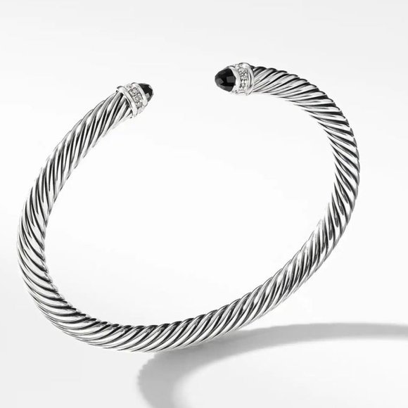 David Yurman Cable Bracelet w/Black Onyx &Diamonds - Picture 1 of 11